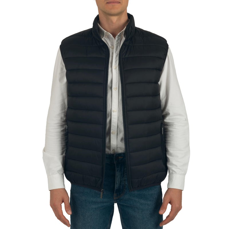 Alpine Swiss Clark Mens Puffer Vest Down Alternative Water Resistant Packable Outerwear Zip Up Pockets Warm Versatile Layer BLK Medium - Image 1